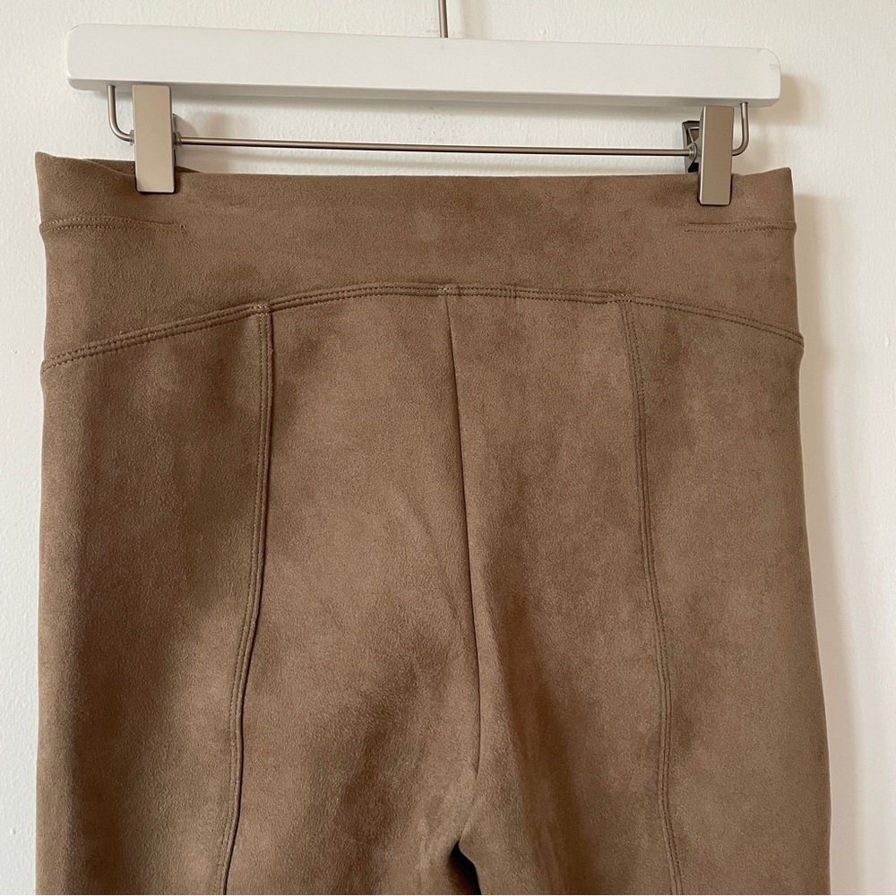 Spanx Stretch Faux Suede Control Top Shapewear Leggings Camel High Waist L - Picture 7 of 10